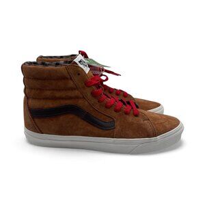 VANS Sk8-Hi Pig Suede Plaid Glazed Mens High Top Shoes, Brown SZ 10